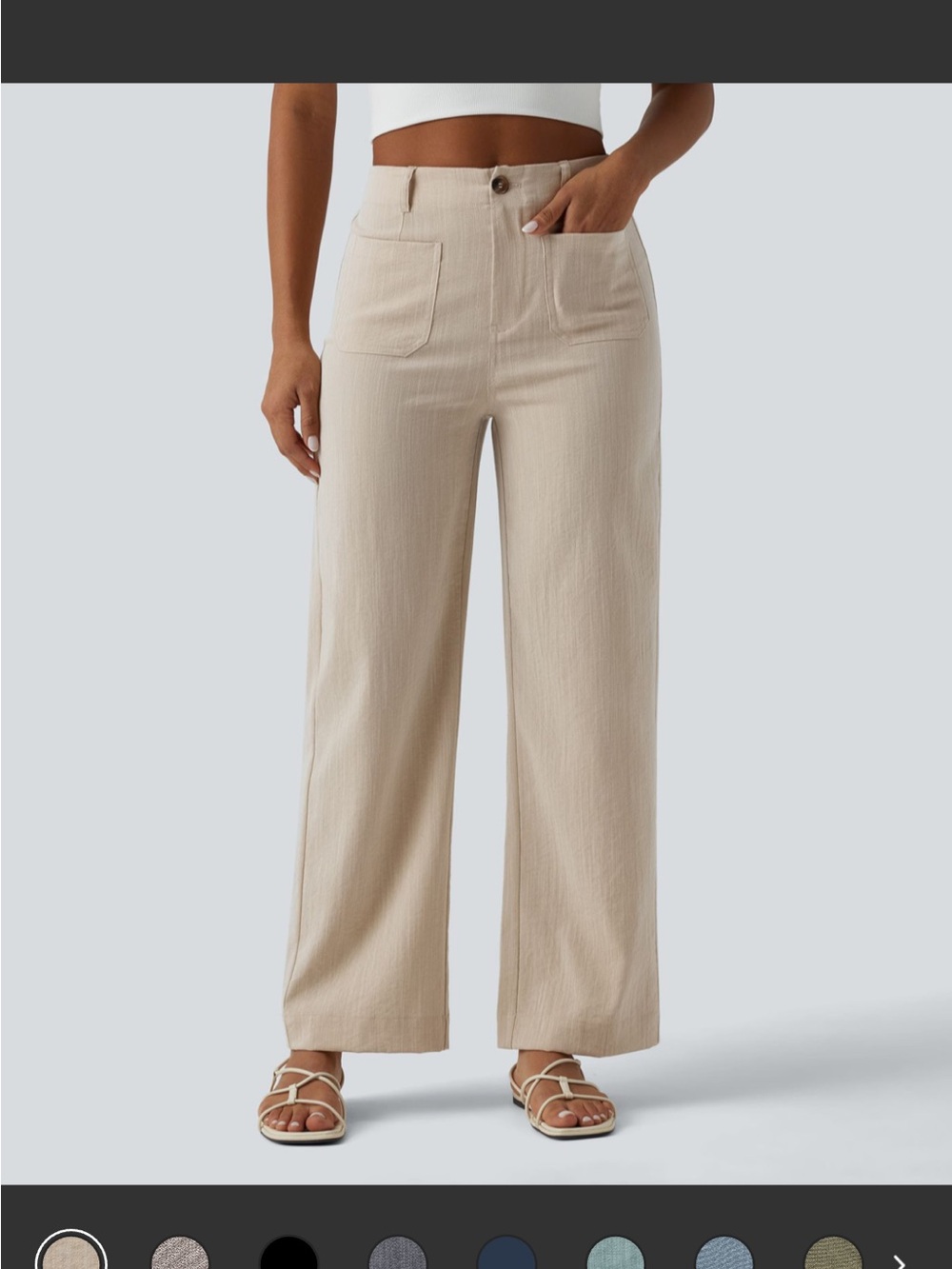 HALARA Women's Straight Leg Wide-Leg Pants in Beige